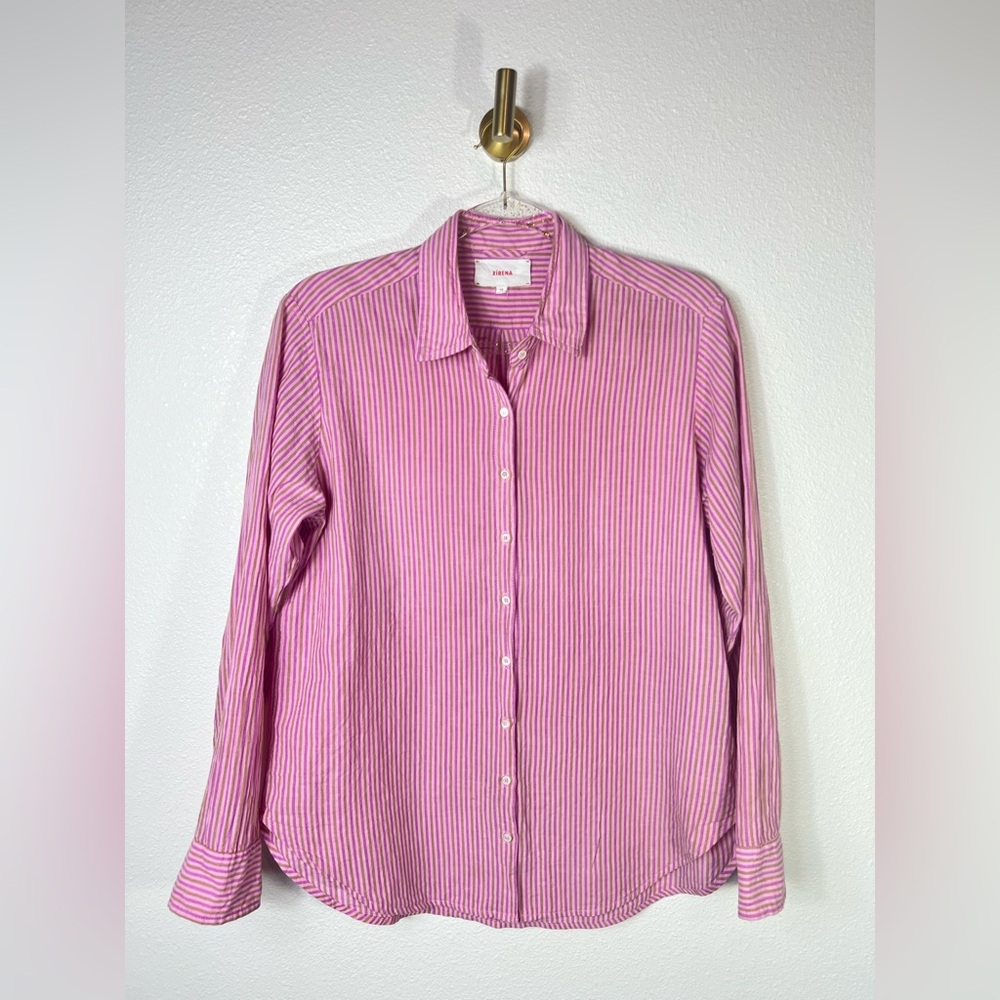 XiRENA Pink Striped Button-Up Shirt